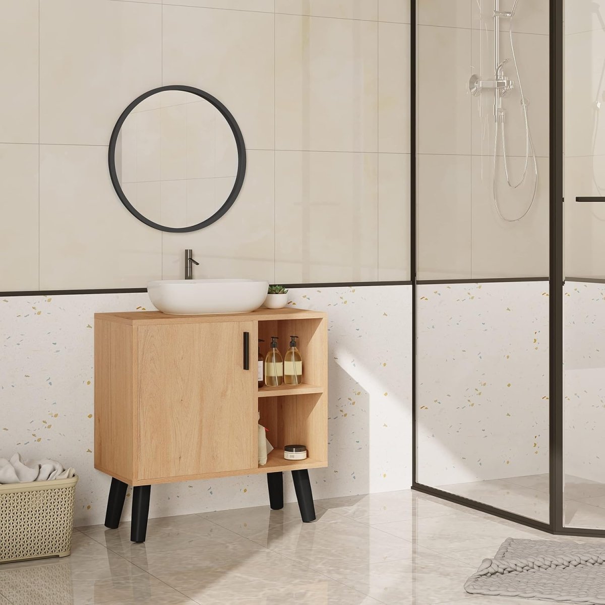 Rangement Sous Évier - UnderSinkCabinet™ - Chêne Clair - Ton Confort Maison