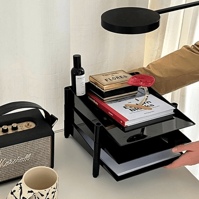 Étagère pour Bureau - OfficeRack™ - Noir - Ton Confort Maison