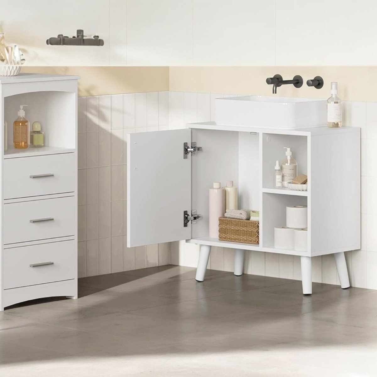 Rangement Sous Évier - UnderSinkCabinet™ - Blanc - Ton Confort Maison